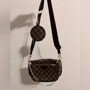 LV Kaki Monogram Canvas Multi-Accessories Pochette Bag